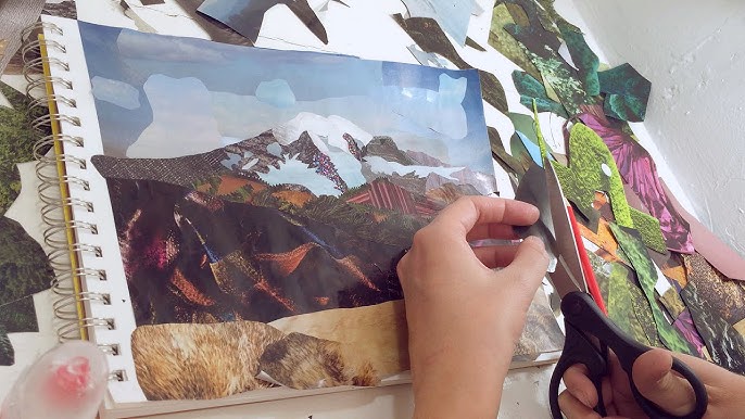 Making A Landscape Collage From Magazine Cutouts - Youtube