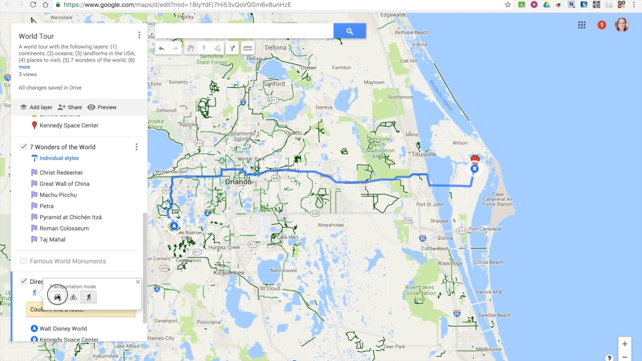 Google My Maps: Adding Navigational Directions - Youtube